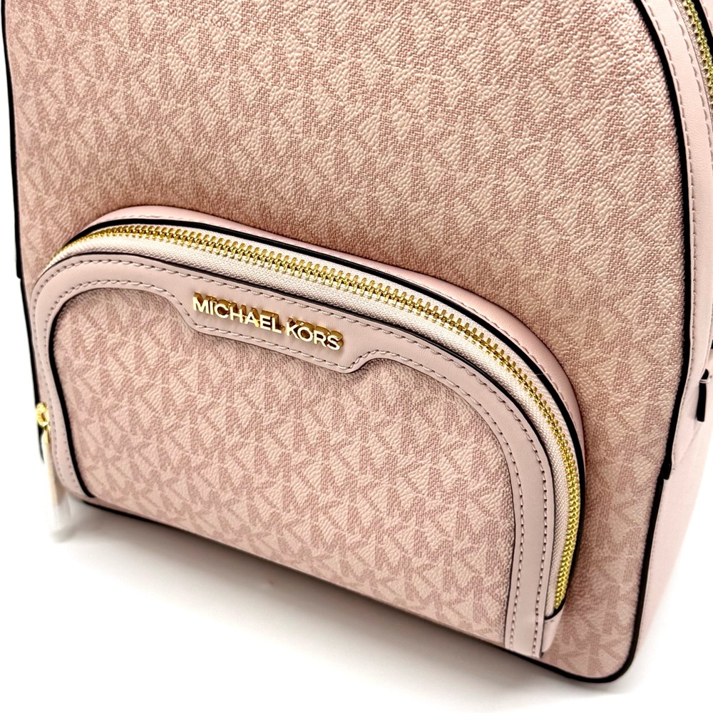 Michael Kors Jaycee Medium Signature Logo Backpack Powder Blush - Picture 10 of 12